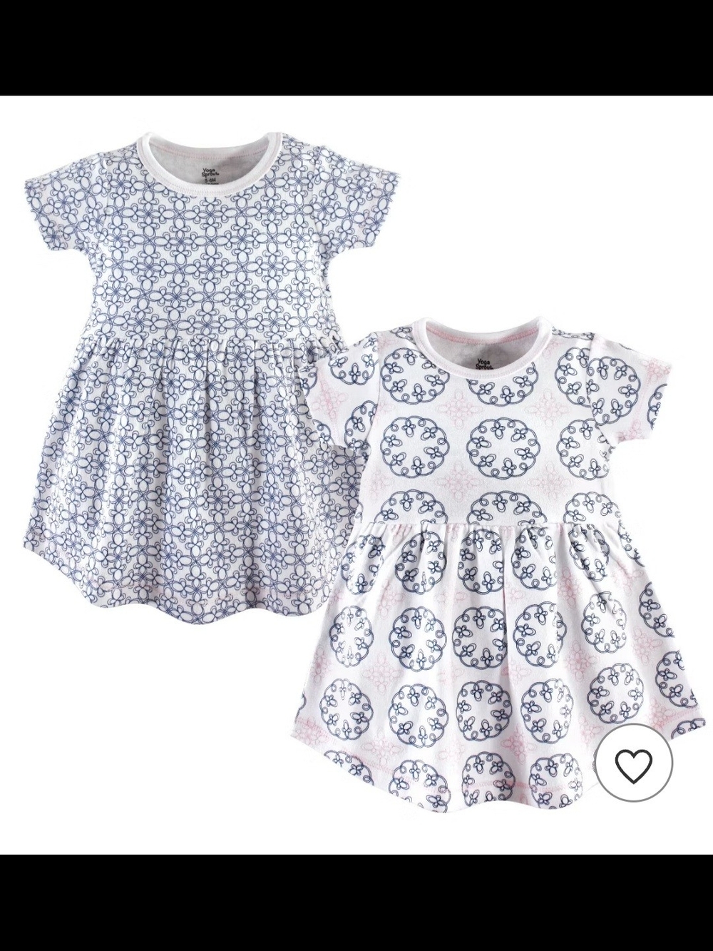Yoga Sprout Pack of 2 Girls' Short Sleeve Cotton Dresses